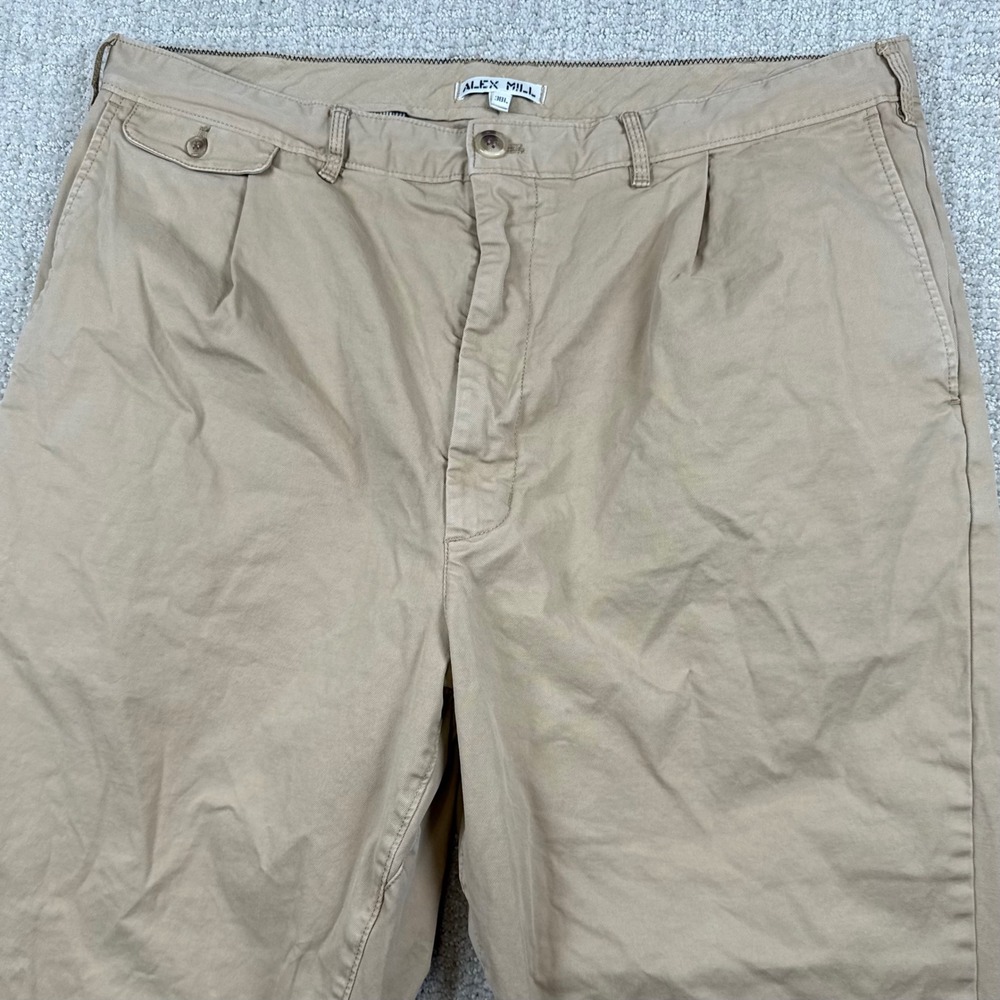Alex Mill Mens 38x28 Beige Pleated Tapered Cotton Twill Chino Pants *Read